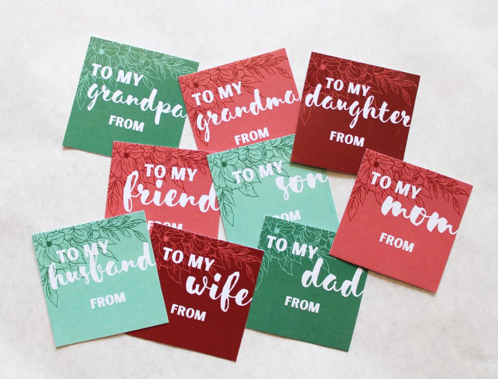 family Christmas tags