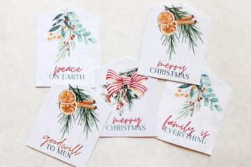 printable magnolia Christmas tags