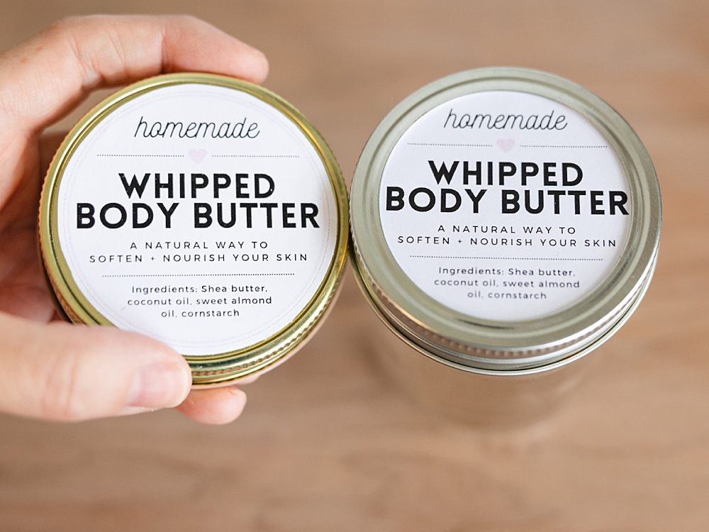 Homemade Whipped Body Butter with free Canva label template | Homemade Body Butter Recipe non-greasy | Homemade Body Butter Whipped Non Greasy | Simple recipe at Six Clever Sisters!