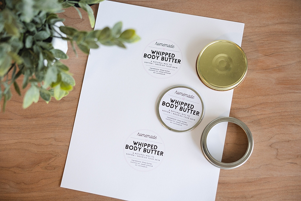 Homemade Whipped Body Butter with free Canva label template | Homemade Body Butter Recipe non-greasy | Homemade Body Butter Whipped Non Greasy | Simple recipe at Six Clever Sisters!