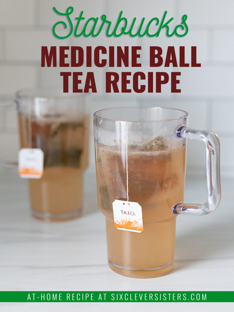 Starbucks Medicine Ball Recipe | Starbucks Medicine Ball Tea Recipe | Starbucks Medicine Ball Tea Recipe Tazo | Starbucks Medicine Ball Tea Recipe with Teavana | How to make a medicine ball tea at home for a fraction of the cost! Head to Six Clever Sisters for the recipe.