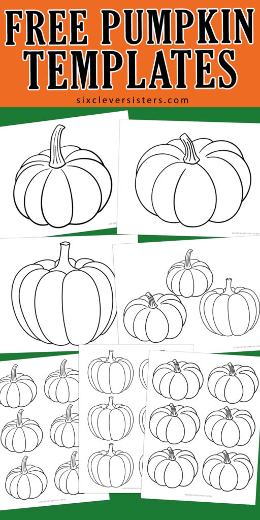 Pumpkin Templates | Outline Pumpkin | Black and White Pumpkin Templates | Large and small pumpkin outline templates free download on the Six Clever Sisters blog!