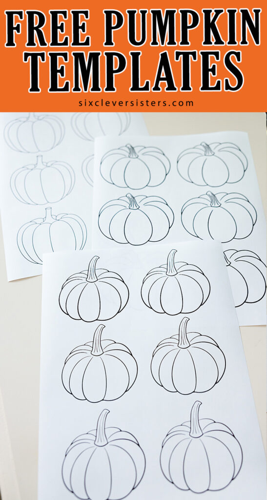 Pumpkin Templates | Outline Pumpkin | Black and White Pumpkin Templates | Large and small pumpkin outline templates free download on the Six Clever Sisters blog!