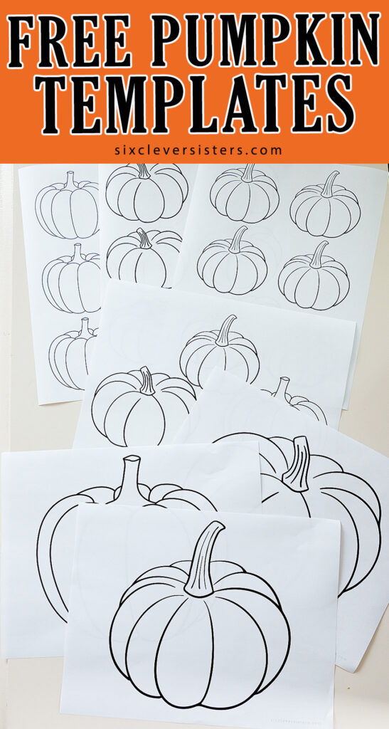 Pumpkin Templates | Outline Pumpkin | Black and White Pumpkin Templates | Large and small pumpkin outline templates free download on the Six Clever Sisters blog!