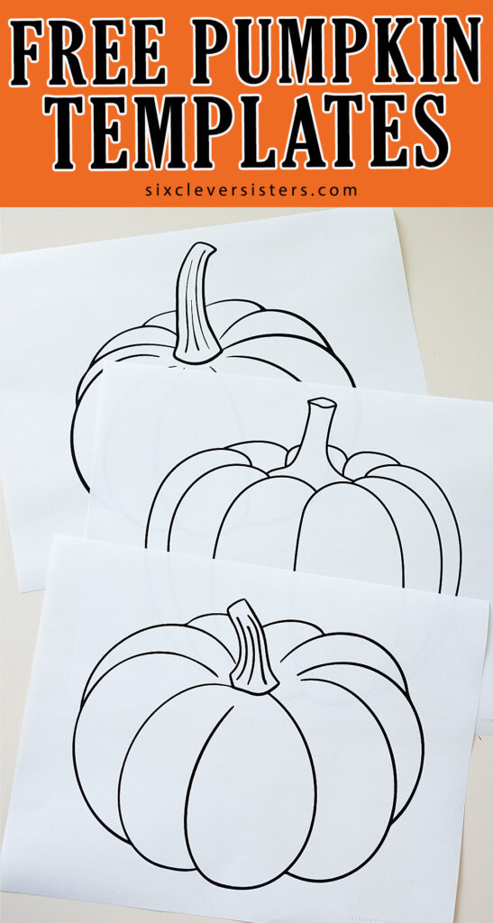 Pumpkin Templates | Outline Pumpkin | Black and White Pumpkin Templates | Large and small pumpkin outline templates free download on the Six Clever Sisters blog!